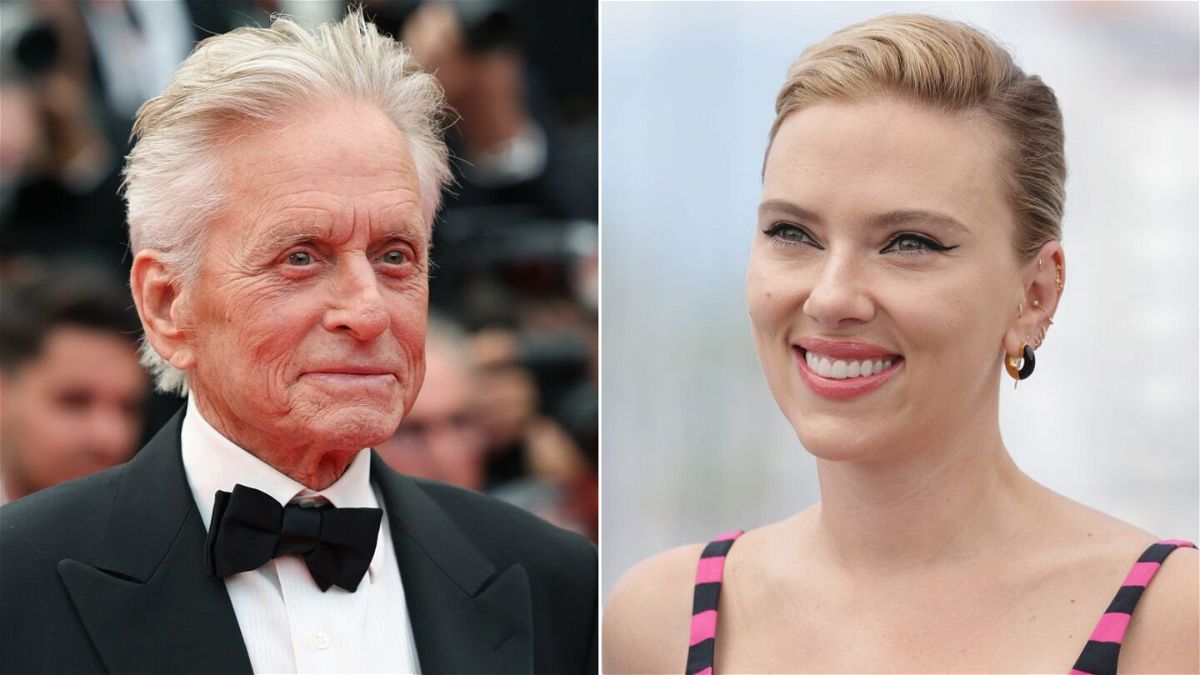 <i>Getty Images via CNN Newsource</i><br/>Actors Michael Douglas and Scarlett Johansson recently found out they are related.