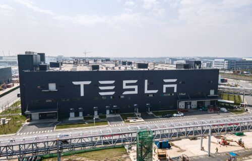 An aerial view of Tesla Shanghai Gigafactory. Tesla plans to cut more than 10% of its staff worldwide