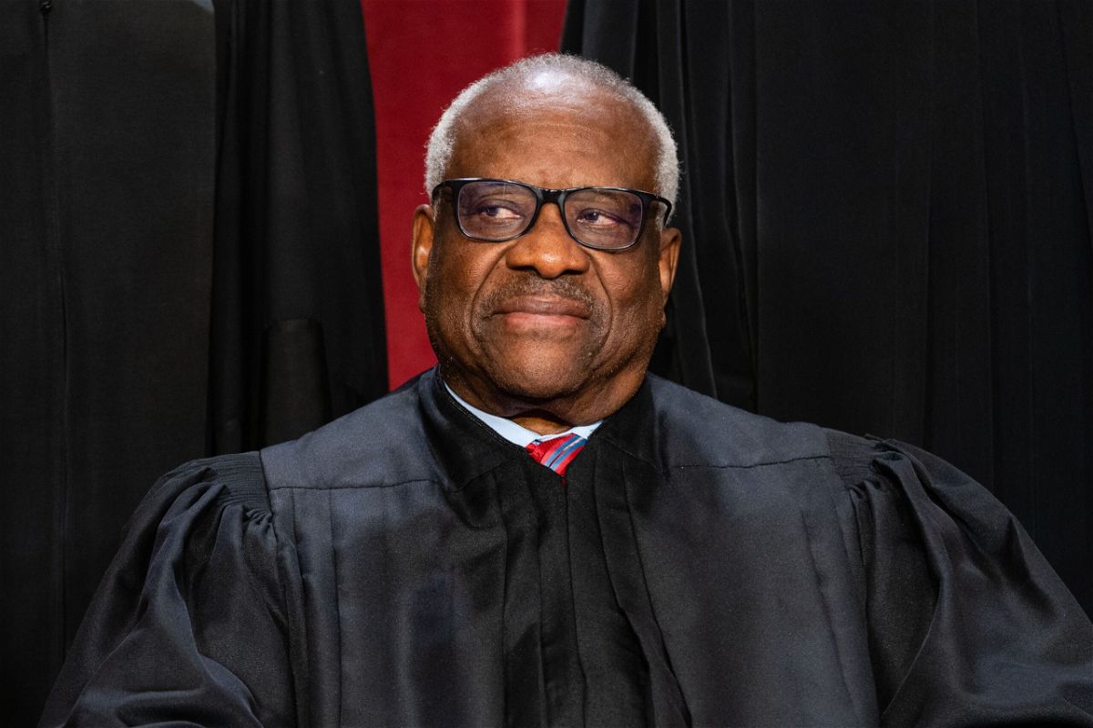 <i>Eric Lee/Bloomberg/Getty Images via CNN Newsource</i><br/>Associate Justice Clarence Thomas