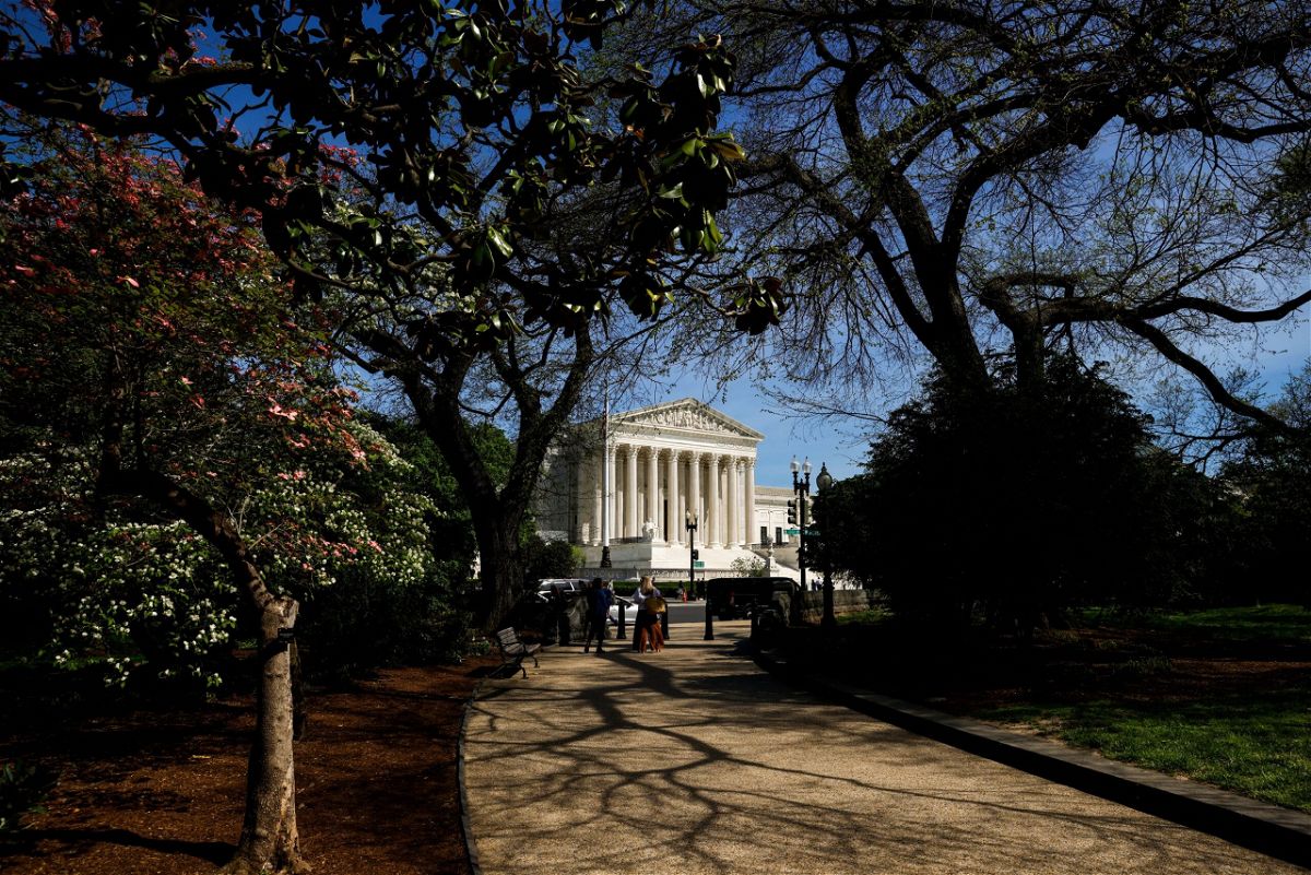<i>Julia Nikhinson/AFP/Getty Images via CNN Newsource</i><br/>A trade group representing the adult entertainment industry asked the Supreme Court on April 16 to temporarily block a Texas age-verification law that it says violates the First Amendment by making it more difficult to access porn sites on the internet.