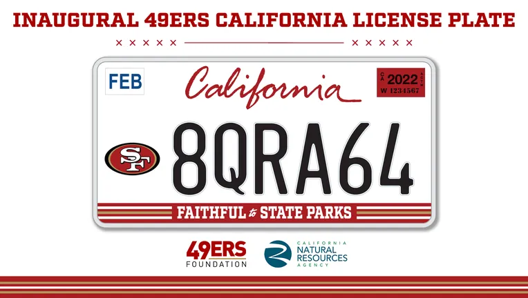 Inaugural 49ers California license plates are set to go into production next year. On Monday. April 15, 2024, the 49ers Foundation invited the faithful to reserve their license plate. 