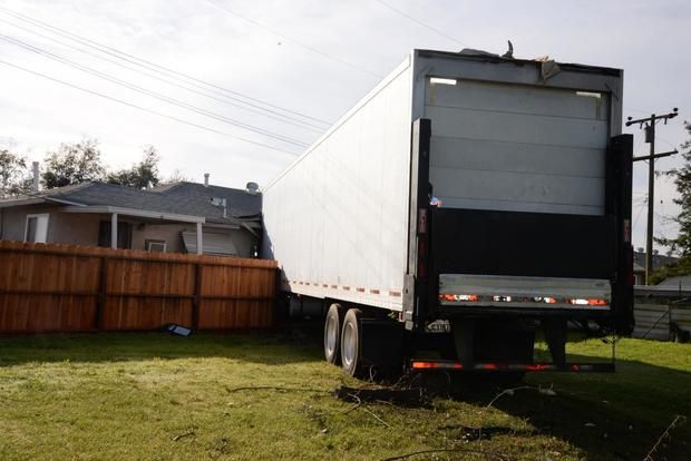 <i>Stanislaus County Sheriff's Office/KOVR via CNN Newsource</i><br/>Two families are lucky to be alive after a semi-truck crashed into a duplex in Riverbank on Wednesday