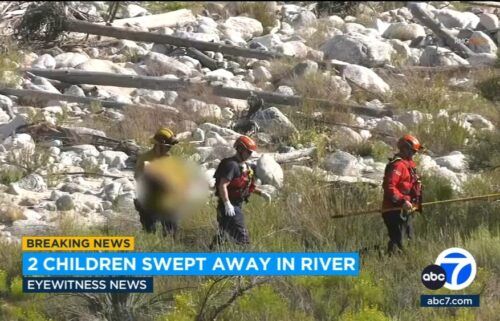The San Bernardino County Sheriff's Department said the mother was attending to her son when her daughter was taken downstream.