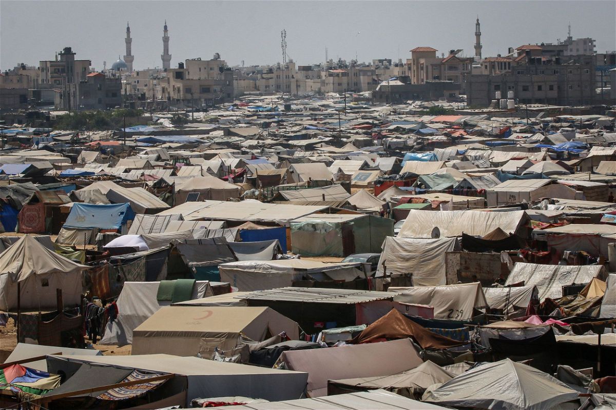 <i>Ahmad/Bloomberg/Getty Images via CNN Newsource</i><br/>Seen here are tents erected at a temporary camp for displaced Palestinians in Rafah