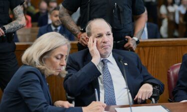 Former film producer Harvey Weinstein appears at a hearing in Manhattan Criminal Court in New York City on May 1.