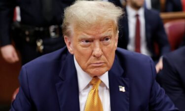 Former President Donald Trump sits in the courtroom at Manhattan Criminal Court on May 14 in New York City.