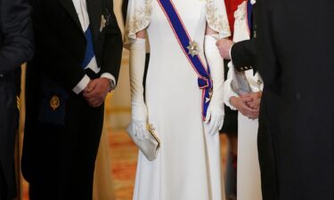 The Princess of Wales is pictured at the state banquet on November 21