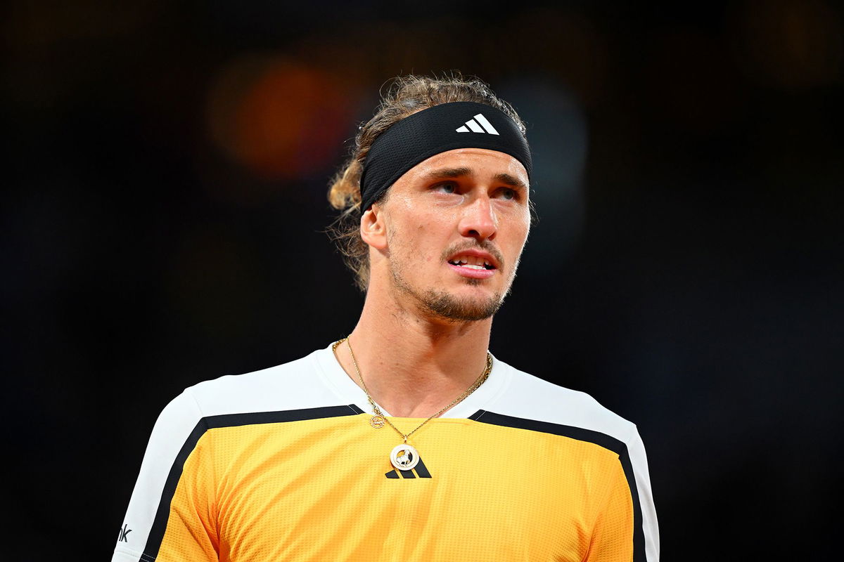 <i>Tim Goode/Getty Images via CNN Newsource</i><br/>Zverev looks on during his French Open quarterfinal match against Alex De Minaur.