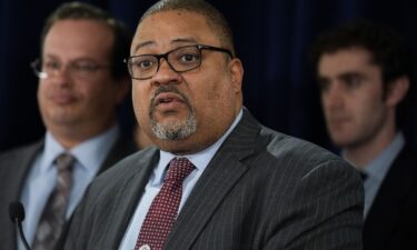 Manhattan District Attorney Alvin Bragg speaks to the media after a jury found former President Donald Trump guilty on 34 felony counts of falsifying business records on May 30