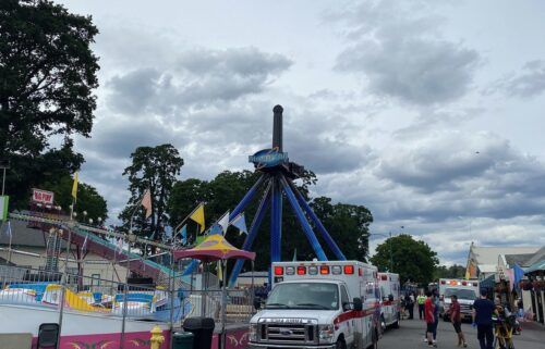 Approximately 30 riders were rescued after being stuck upside down on a ride at Oaks Amusement Park in Portland
