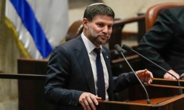 Israeli Finance Minister Bezalel Smotrich speaks at the Knesset