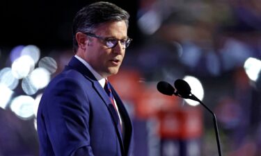 House Speaker Mike Johnson speaks at the Republican National Convention in Milwaukee