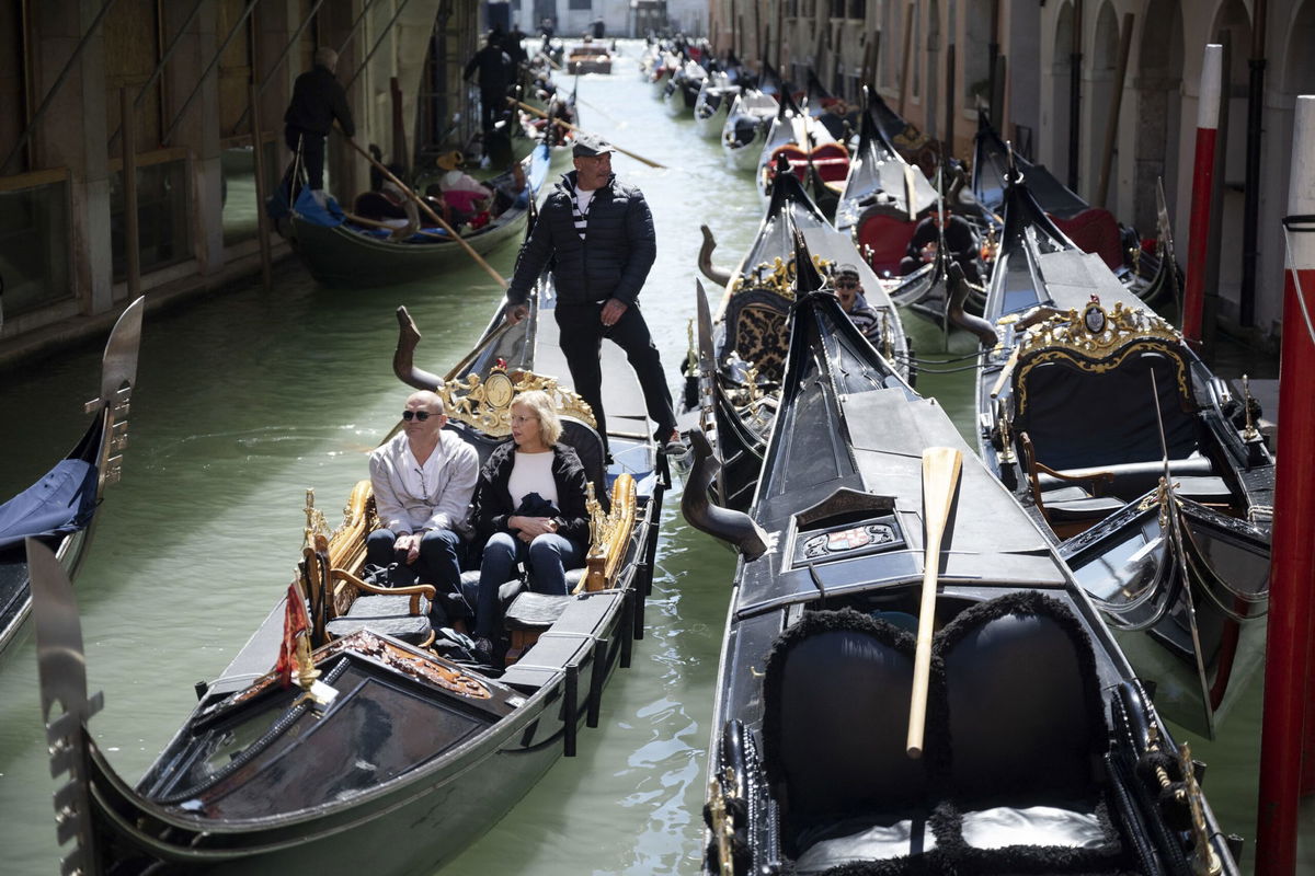 <i>Marco Bertorello/AFP/Getty Images via CNN Newsource</i><br/>Tourists wanting to view the Basilica in Saint Mark's Square have had to pay for the privilege