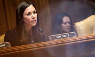 Sen. Katie Britt during a hearing on April 10