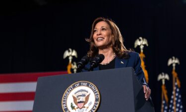 Vice President Kamala Harris speaks at a campaign rally in West Allis