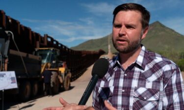 Ohio Sen. JD Vance speaks with CNN's Steve Contorno while on a visit to the US-Mexico border in Cochise County