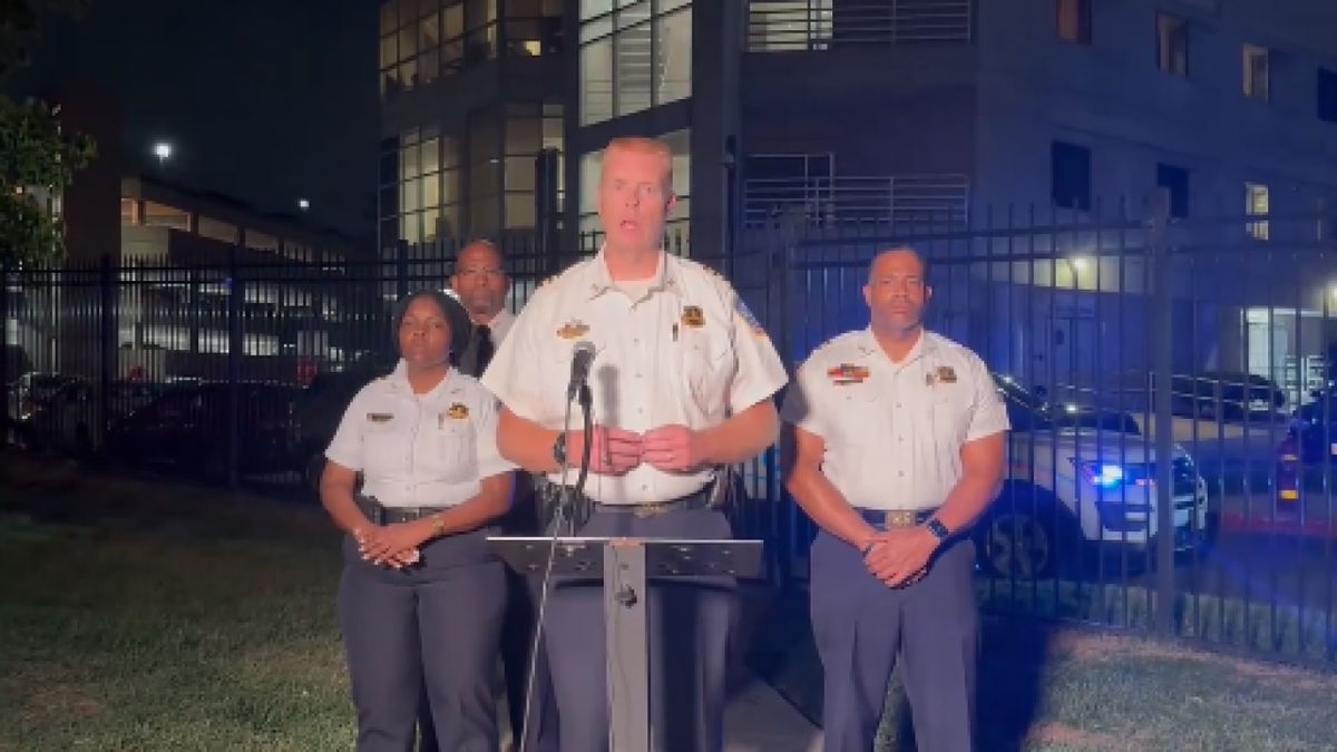 <i>DC Metropolitan Police X Account/WMAR via CNN Newsource</i><br/>Executive Assistant Chief Carroll provides a statement on the line of duty death of a Metropolitan Police Department officer Wayne David.