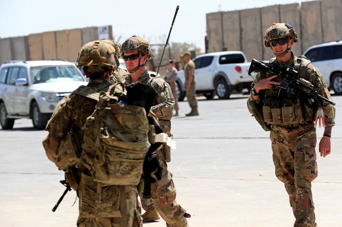 <i>Thaier Al-Sudani/Reuters via CNN Newsource</i><br/>FILE PHOTO: U.S. soldiers are seen during a handover ceremony of Taji military base from US-led coalition troops to Iraqi security forces