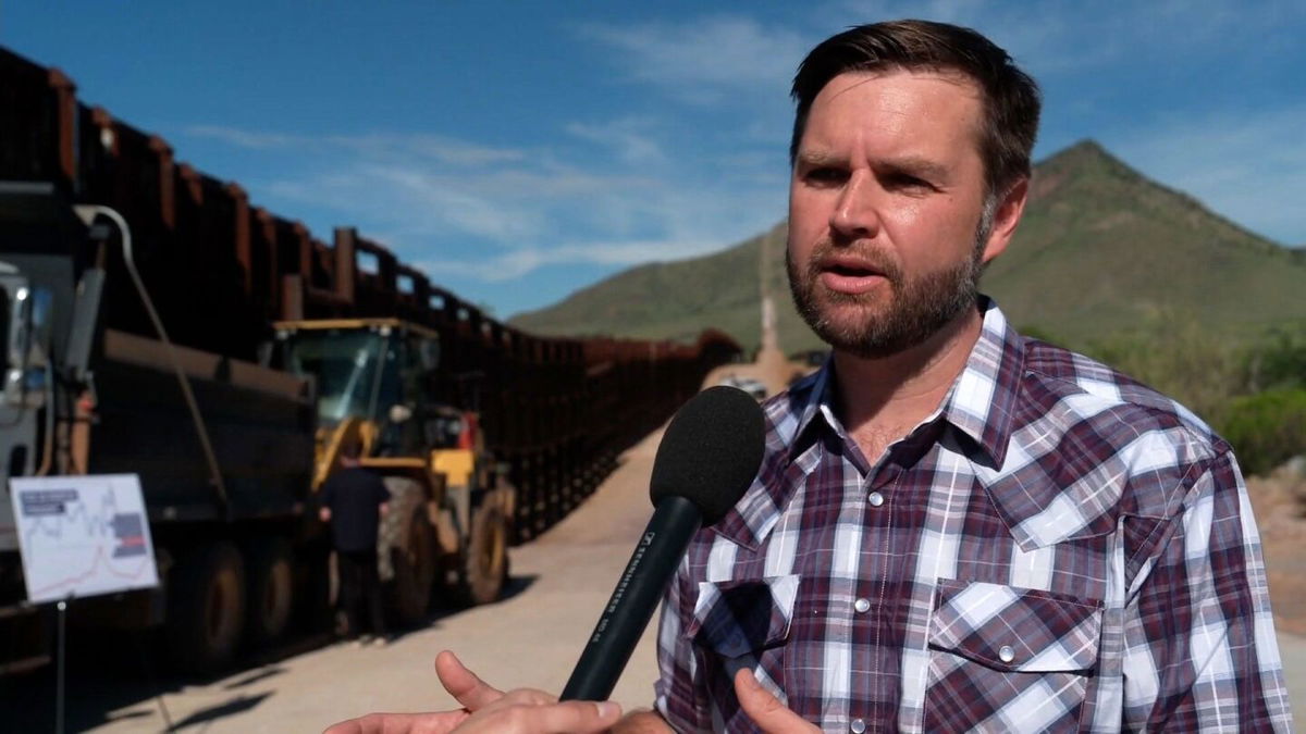 <i>CNN via CNN Newsource</i><br/>Ohio Sen. JD Vance speaks with CNN's Steve Contorno while on a visit to the US-Mexico border in Cochise County