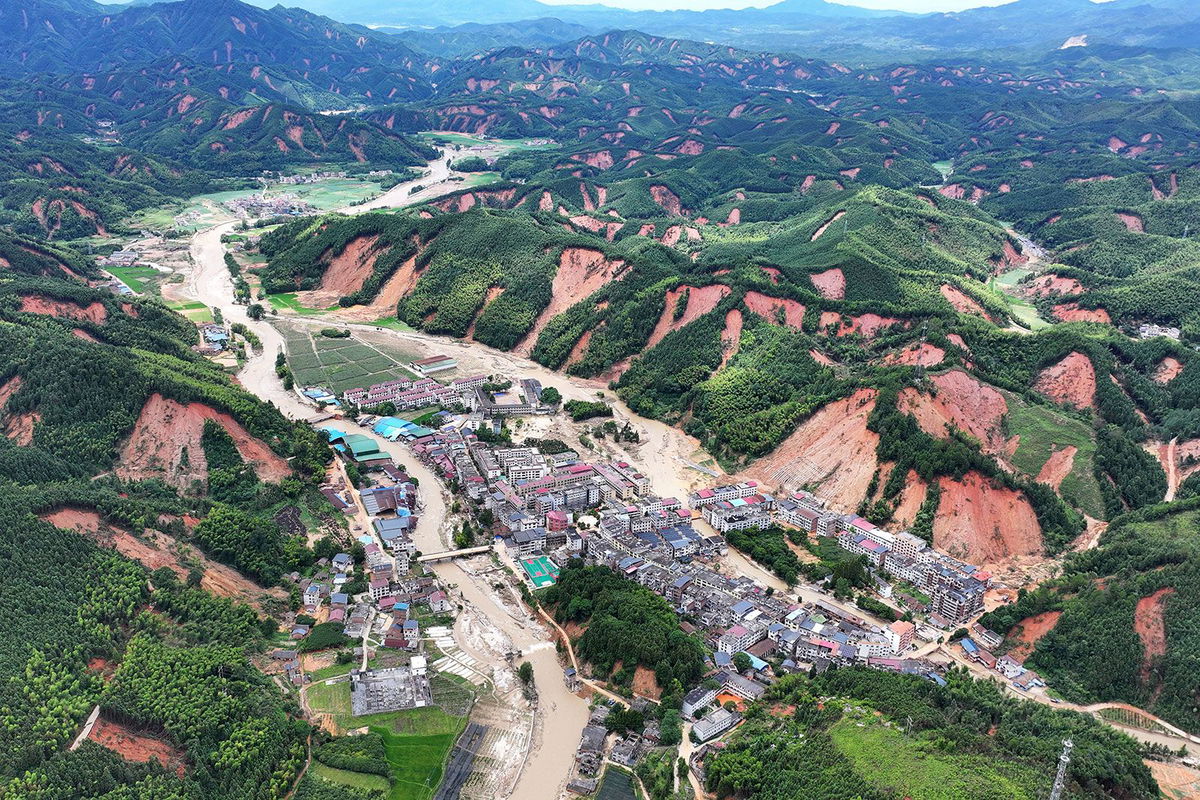 <i>Chen Zhenhai/AP via CNN Newsource</i><br/>A photo released by Xinhua News Agency shows areas damaged by flooding in China's Hunan province on July 30