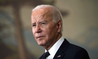 President Joe Biden speaks during a press conference in Woodside