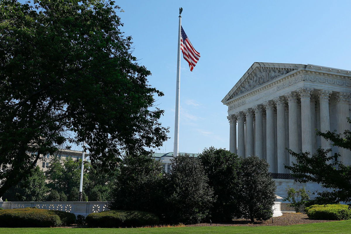 <i>Anna Moneymaker/Getty Images via CNN Newsource</i><br/>The U.S. Supreme Court Building stands on June 14