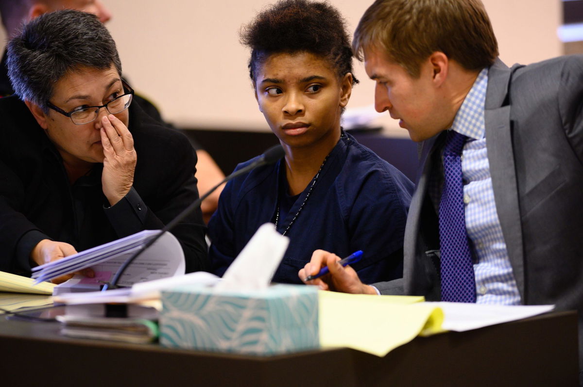 <i>Sarah L. Voisin/The Washington Post/Getty Images via CNN Newsource</i><br/>Chrystul Kizer is pictured during a hearing in the Kenosha County Courthouse on November 15