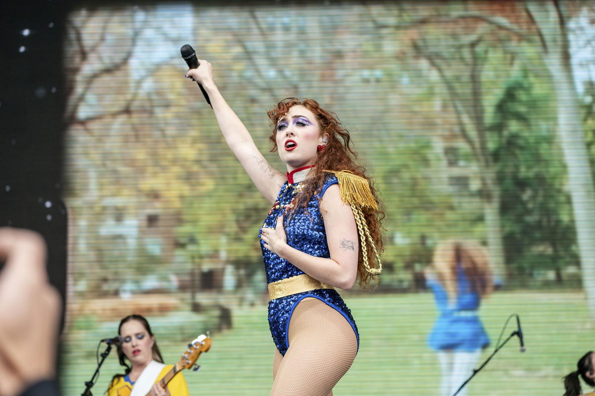 <i>Amy Harris/Invision/AP via CNN Newsource</i><br/>Chappell Roan performing at the 2024 Outside Lands Music Festival in San Francisco on August 11.