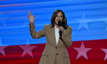 The vice president entered the stage to Beyoncé’s “Freedom