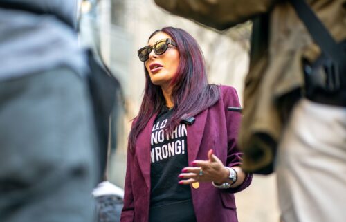 Laura Loomer speaks to the media prior to the beginning of former President Donald Trump's Trial at Manhattan Criminal Court on April 15 in New York City.