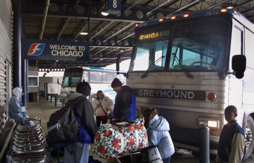 A Greyhound station near the US-Mexico border in 2020. Greyhound and other carriers serve travelers with few other options.