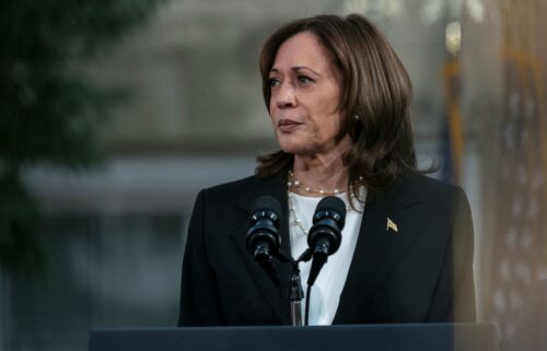 Vice President and Democratic Presidential nominee Kamala Harris speaks during a rally at Ripon College on October 3 in Ripon