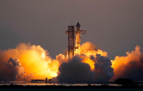 The SpaceX Starship spacecraft flies above Earth on Sunday.