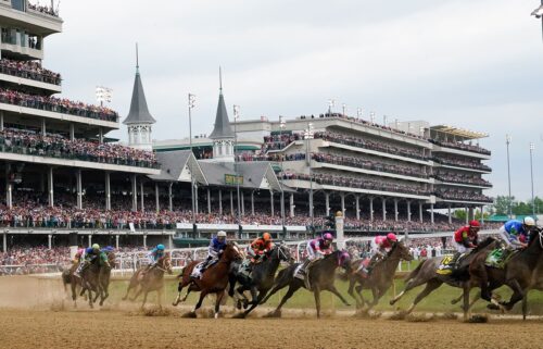 This May 2023 photo shows the 149th running of the Kentucky Derby horse race at Churchill Downs Saturday