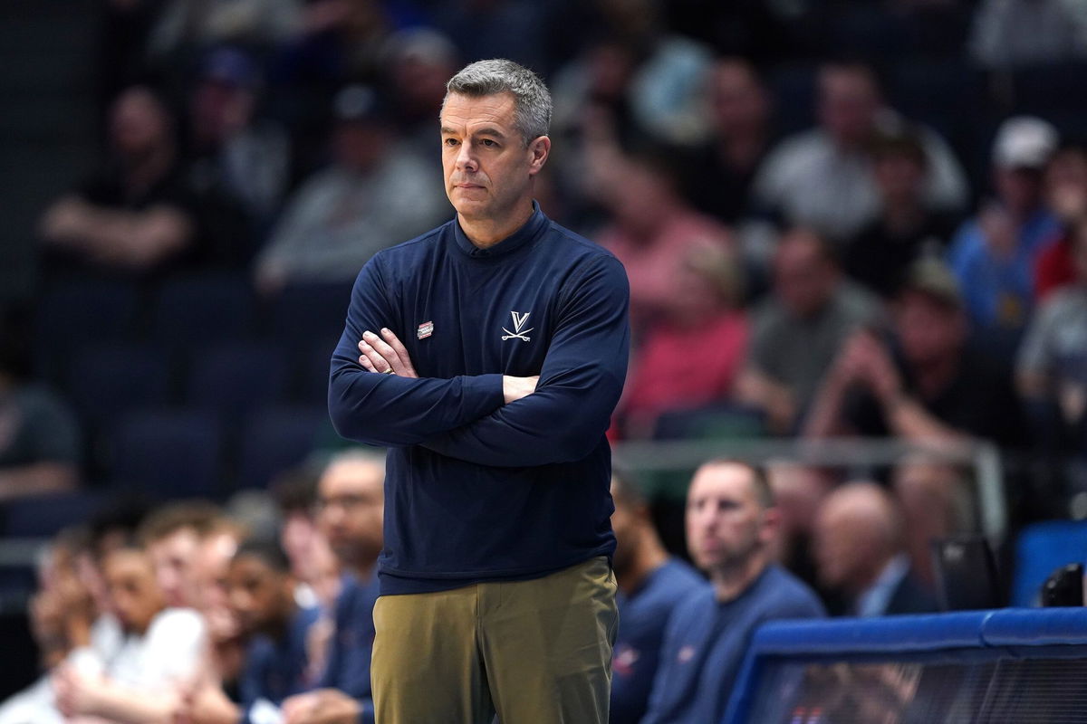 <i>Dylan Buell/Getty Images via CNN Newsource</i><br/>Head coach Tony Bennett of the Virginia Cavaliers looks on during the second half against the Colorado State Rams in the First Four game during the NCAA Men's Basketball Tournament at University of Dayton Arena on March 19