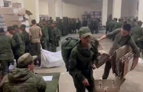 Video provided to CNN by the Ukrainian Center for Strategic Communication and Information Security appears to show North Korean soldiers receiving Russian uniforms and equipment at the Sergeevka Training Ground in the Far East of Russia.