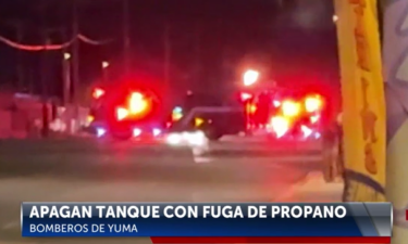 Bomberos apagan Tanque con fuga de Propano en Yuma