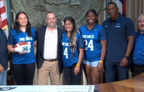 Governor Josh Green welcomed Hawaii’s first girls’ high school flag football season through a donation that was received to support diversity