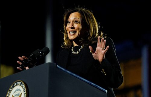 Vice President Kamala Harris speaks during a campaign rally in Pittsburgh