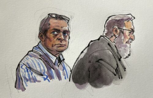 In this courtroom sketch