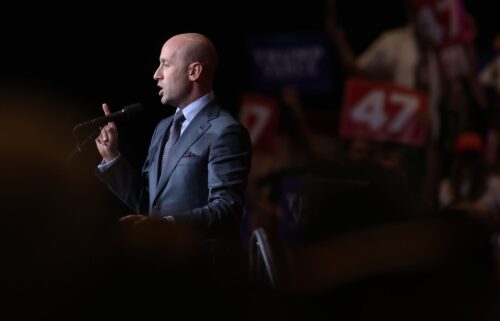 Stephen Miller speaks during a campaign rally at the Grand Sierra Resort and Casino on October 11