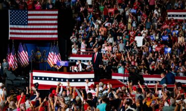 Donald Trump during a campaign event in Harrisburg