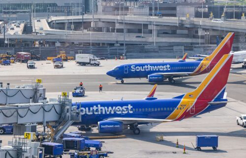 Southwest Airlines aircraft are shown in this file photo at LaGuardia Airport in New York.