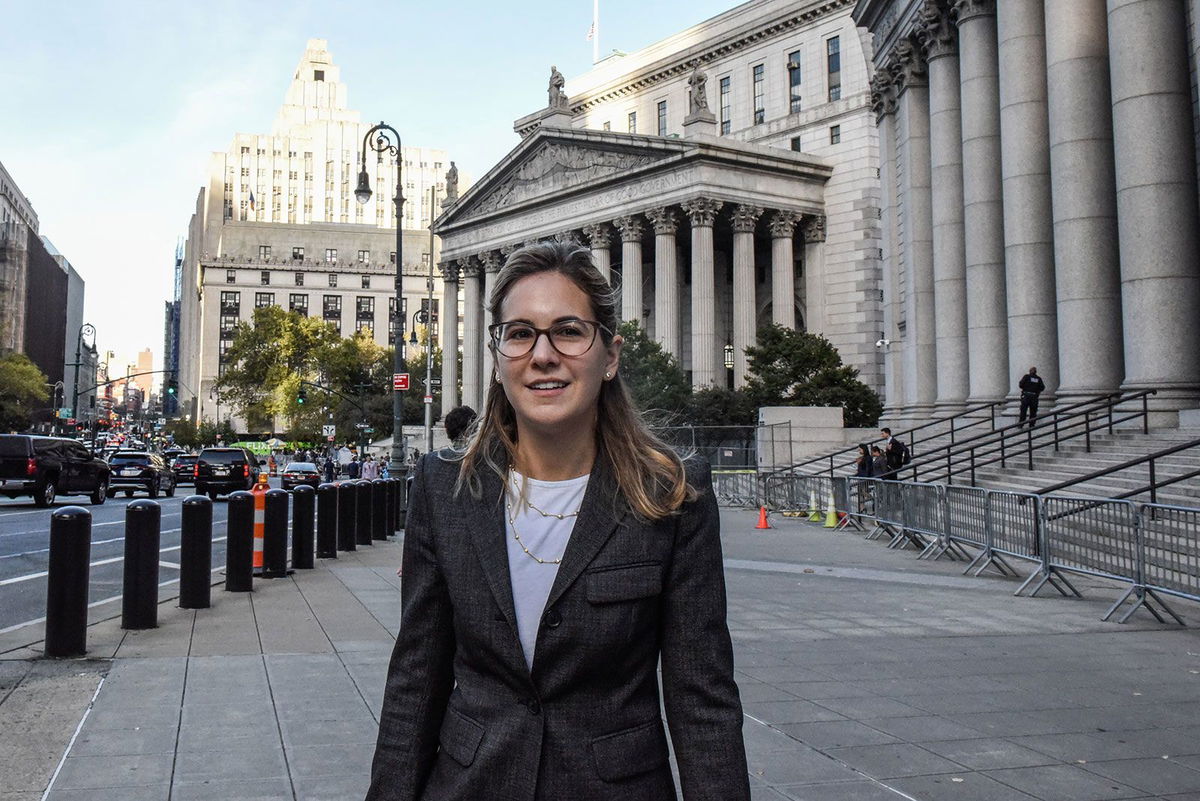 <i>Stephanie Keith/Bloomberg/Getty Images/File via CNN Newsource</i><br/>Danielle Sassoon exits court in New York in October 2023.