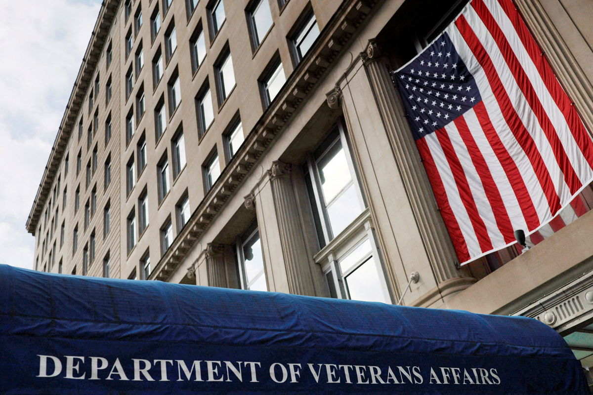 <i>Brian Snyder/Reuters via CNN Newsource</i><br/>A sign marks the headquarters of the Department of Veterans Affairs in Washington