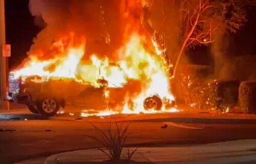 Accidente en llamas el martes por la noche en la calle Washington en Bermuda Dunes