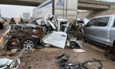 Photo shows a pileup on Interstate 70 near Goodland
