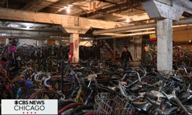 Trevor Clark took CBS News Chicago through the basement of Working Bikes' headquarters.
