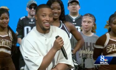 Philadelphia Eagles superstar Saquon Barkley made a surprise appearance in the Susquehanna Valley on April 22. He was the guest speaker at an assembly celebrating student achievement at the Milton Hershey School.