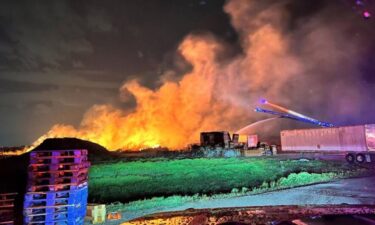 Authorities say lightning caused a large fire at Evergreen Recycle in Park City on Wednesday night